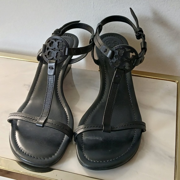 Tory Burch Miller Black Leather Ankle Strap Sandals for Women’s Size 8M. - Picture 4 of 10